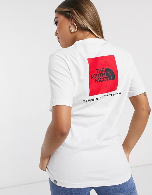 The North Face Red Box T Shirt In White Asos
