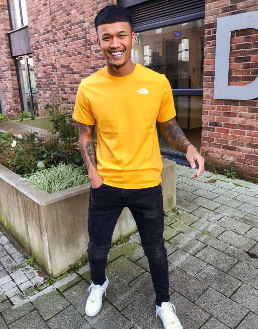 The North Face Red Box T Shirt In Yellow Asos