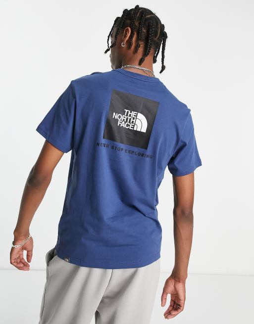 The North Face - Red Box - T-shirt met print op de achterkant in marineblauw, exclusief bij ASOS