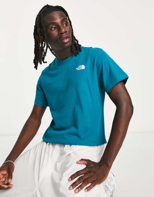 The North Face Redbox back print t-shirt in teal Exclusive at ASOS | ASOS