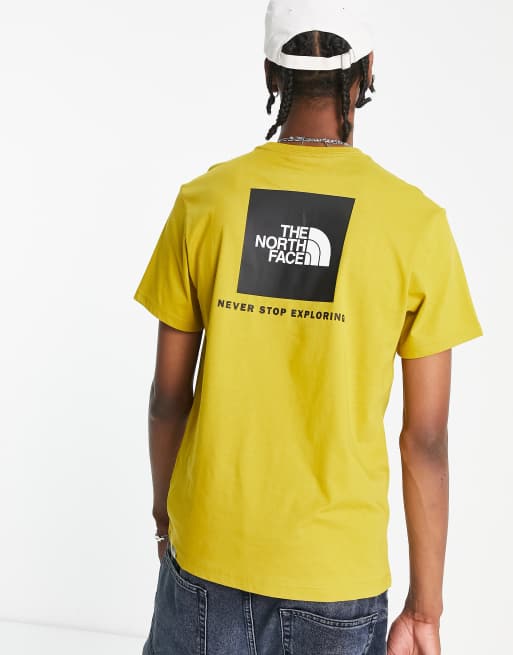 The North Face Redbox back print t-shirt in yellow Exclusive at ASOS | ASOS