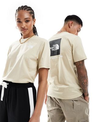The North Face Redbox backprint t-shirt in beige