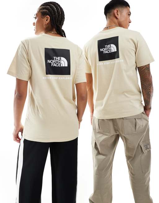 The North Face Redbox backprint t-shirt in beige
