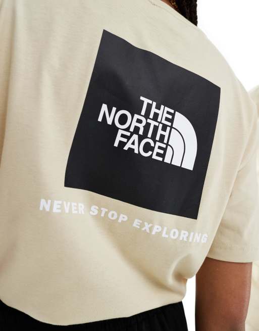 The North Face Redbox backprint t-shirt in beige | ASOS