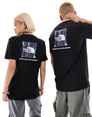 The North Face Redbox backprint t-shirt in blue lighting print