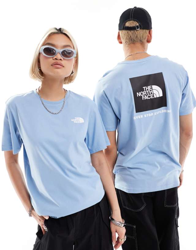 The North Face - redbox backprint t-shirt in light blue