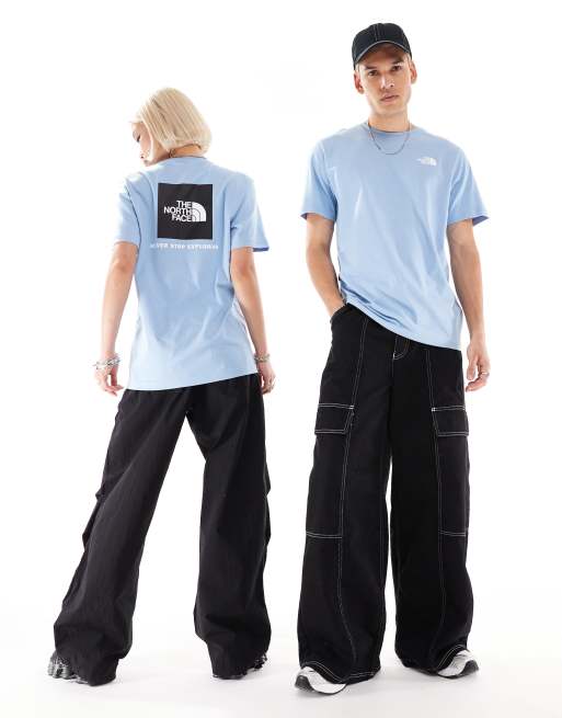 The North Face Redbox backprint t-shirt in light blue | ASOS