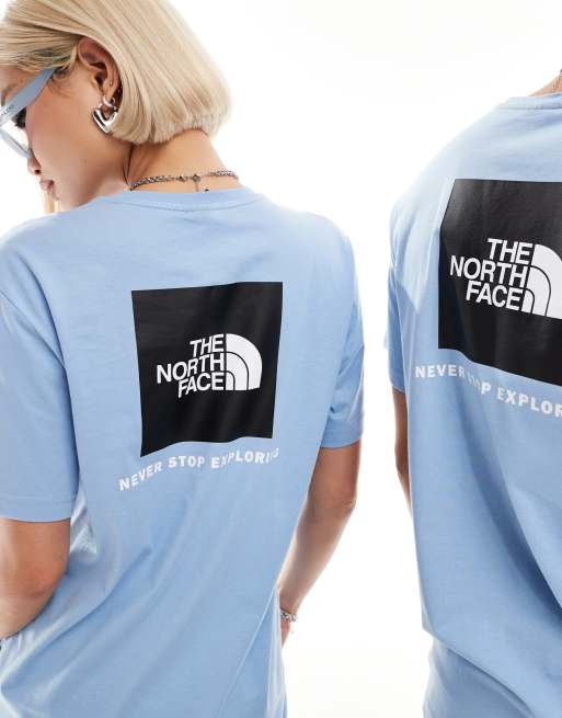 The North Face Redbox backprint t shirt in light blue ASOS