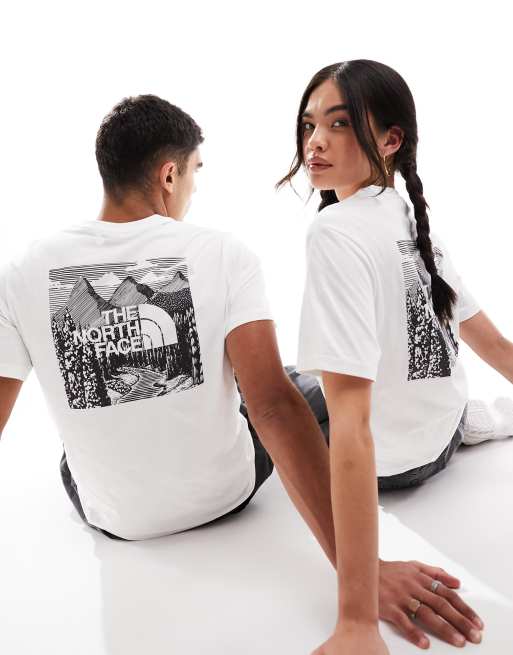 The North Face – Redbox Celebration 2 – T-Shirt in Weiß mit Rückenprint, exklusiv bei ASOS