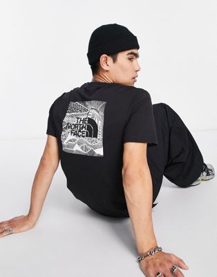 The North Face Redbox Celebration back print t-shirt in black