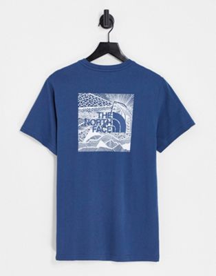 The North Face Redbox Celebration back print t-shirt in navy