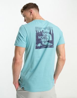 The North Face Redbox Celebration back print t-shirt in blue - ASOS Price Checker