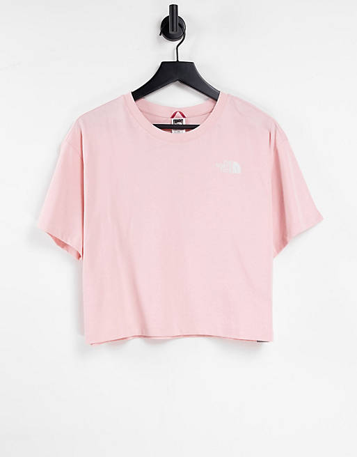  The North Face Redbox cropped t-shirt in pink/ grey Exclusive at  