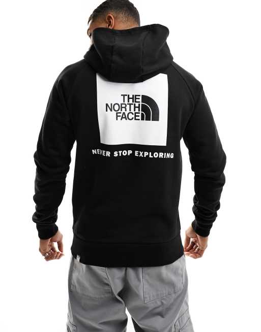 The North Face - Redbox - Fleece hoodie met raglanmouwen en print op de achterkant in zwart