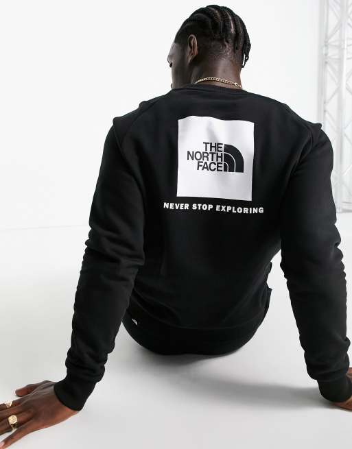 The North Face – Redbox – Fleece-Sweatshirt in Schwarz mit Raglanärmeln und Rückenprint