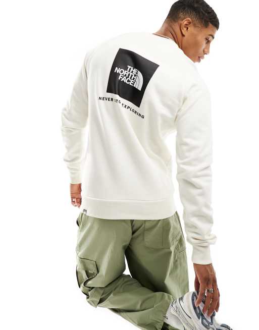 The North Face - Redbox - Fleece sweatshirt met raglanmouwen en print op de achterkant in gebroken wit