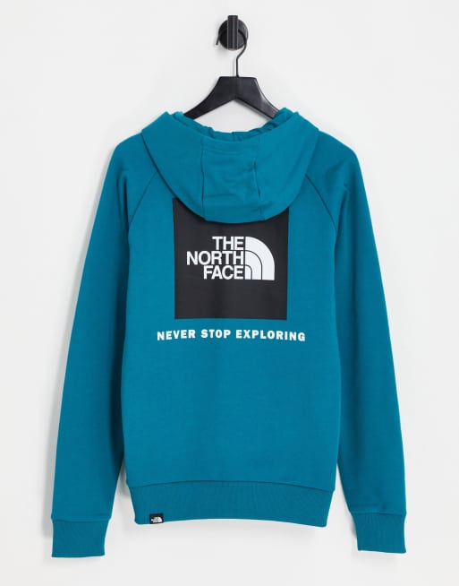 The North Face - Redbox - Hoodie met raglanmouwen en print op de achterkant in groenblauw
