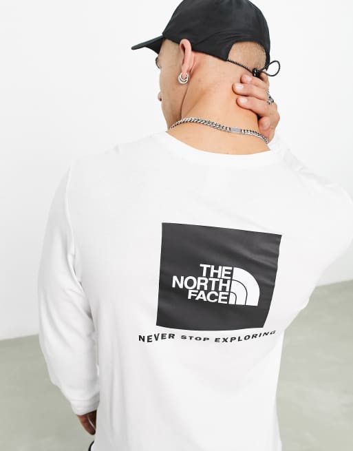 North face white red box 2024 t shirt