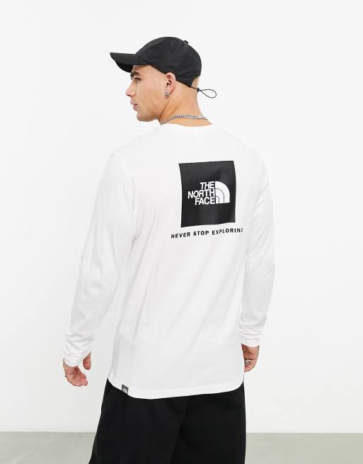 North face never stop exploring long on sale sleeve t shirt