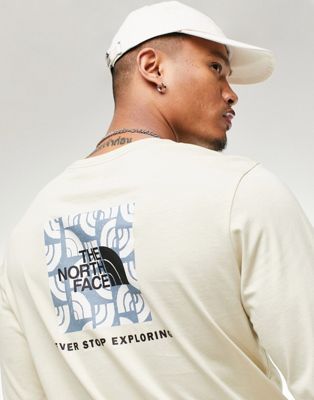 The North Face Redbox long sleeve t-shirt in beige