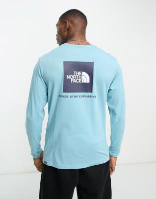 North face long on sale sleeve red box tee