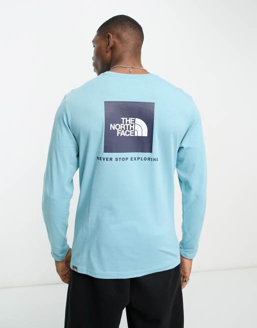 The north face rainbow box logo long sleeve deals tee