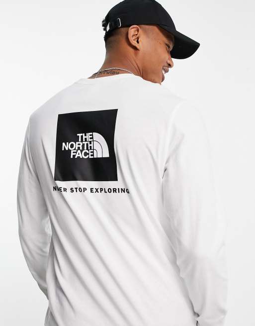 The North Face Redbox long sleeve t-shirt in white
