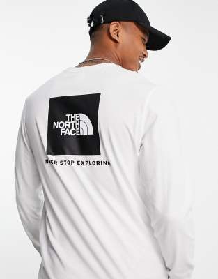 north face long sleeve red box tee