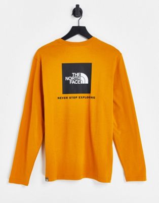 The North Face Redbox long sleeve t-shirt in yellow