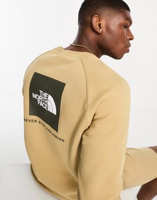The North Face Redbox back print raglan sleeve fleece sweatshirt in beige - ASOS Price Checker