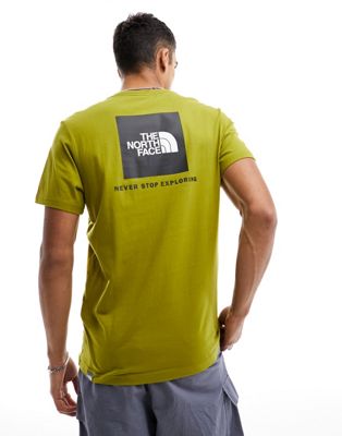 The North Face Redbox back print t-shirt in khaki - ASOS Price Checker