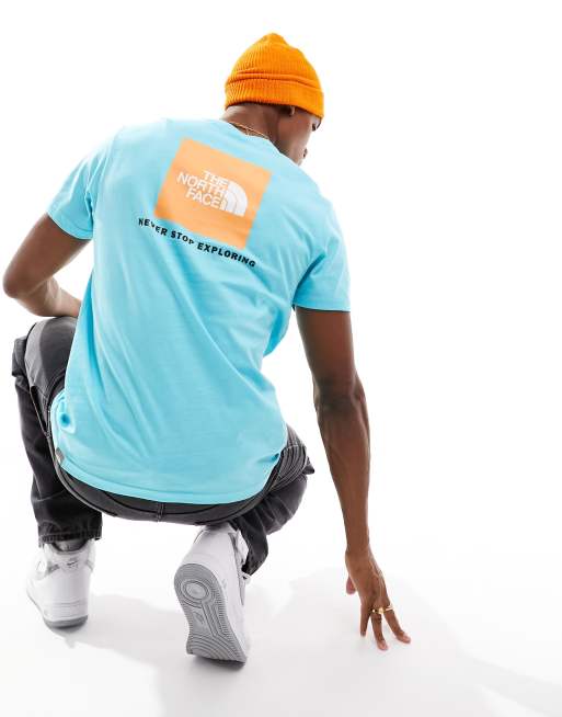 The North Face – Redbox – T-Shirt in Türkis mit Rückenprint, exklusiv bei ASOS