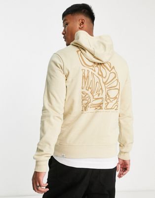 The North Face Regrind back print hoodie in stone