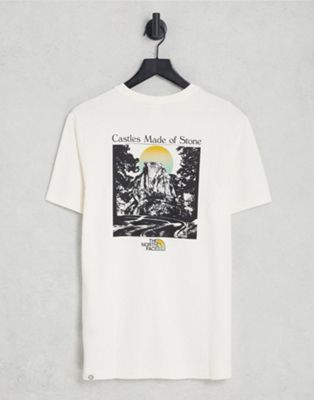 The North Face Regrind back print t-shirt in off white