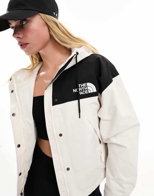 Black white north face jacket hotsell