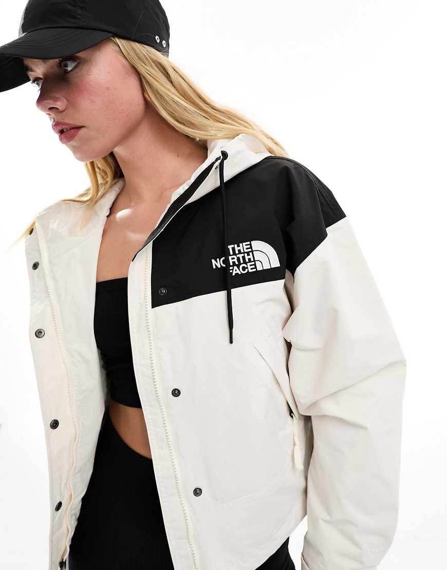 The North Face Reign On logo jacket in white and black