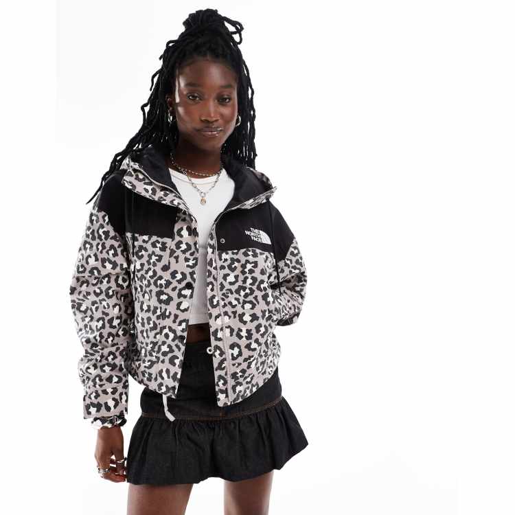 The North Face Reign On waterproof jacket in grey leopard print exclusive to ASOS