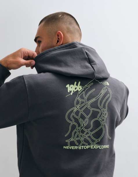 The North Face relaxed fit hoodie with back print in grey - view 1