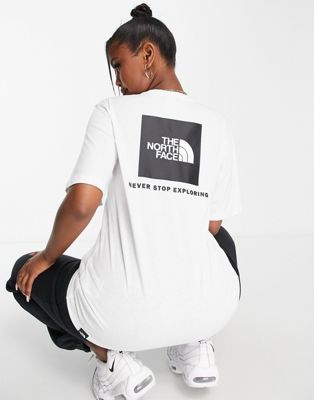 The North Face Relaxed redbox t-shirt in white