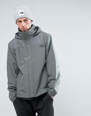 grey north face waterproof jacket