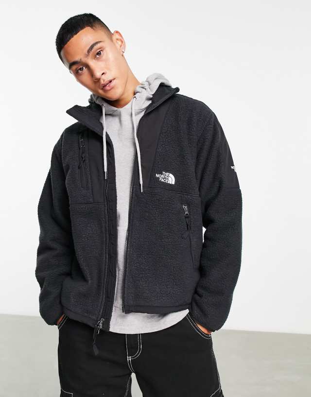 The North Face Retro Denali '94 high pile fleece zip up jacket in black