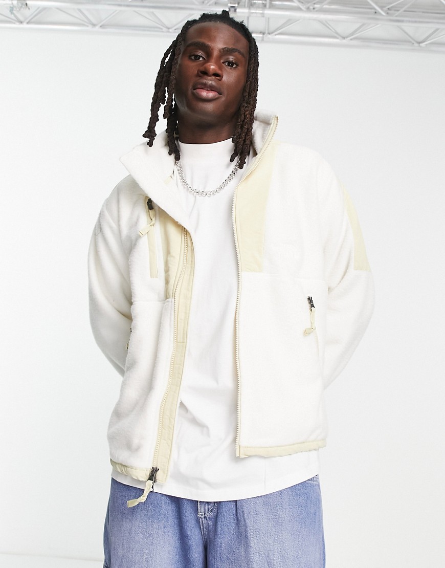 The North Face Retro Denali '94 high pile fleece zip up jacket in off white