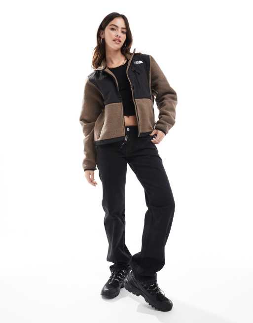 The North Face Retro Denali heavyweight polar fleece jacket in dark brown, 3 of 4