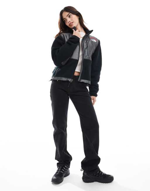 The North Face Retro Denali heavyweight polar fleece jacket in grey, 3 of 4