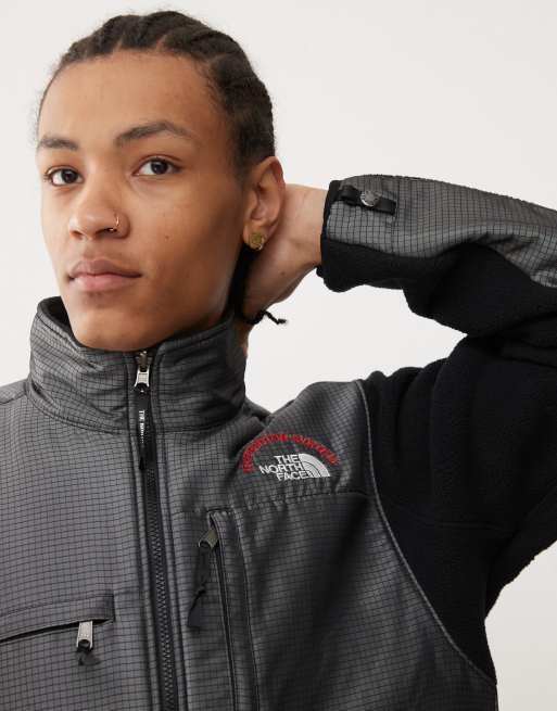 The North Face Retro Denali heavyweight ripstop fleece jacket in grey, 3 of 4