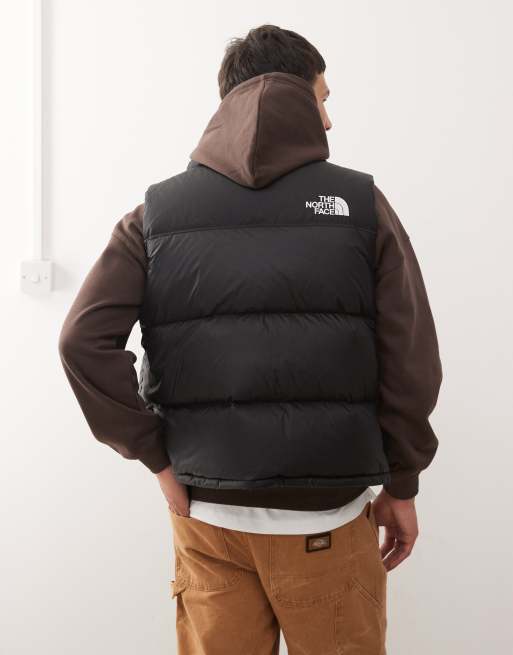 The North Face Retro Nuptse down puffer gilet in black ASOS