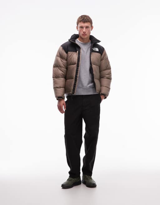 The North Face Retro Nuptse down puffer jacket in light brown | ASOS