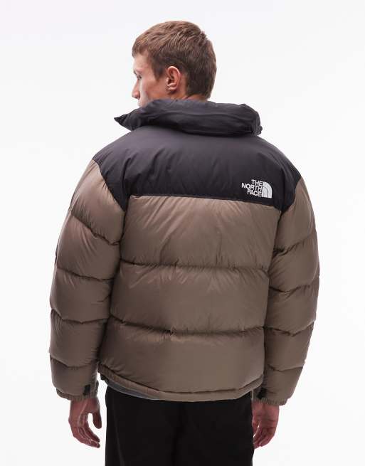 The North Face Retro Nuptse down puffer jacket in light brown ASOS