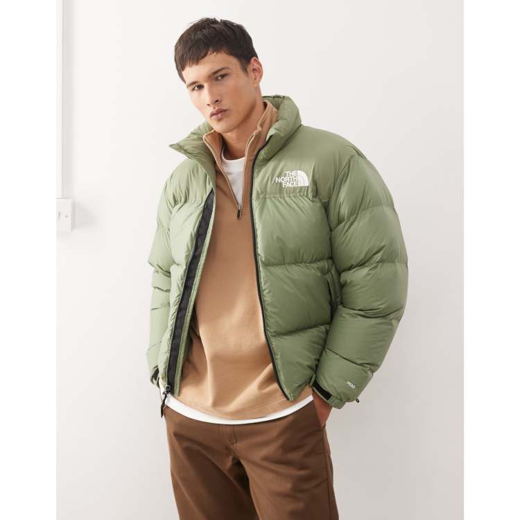 The North Face Retro Nuptse down puffer jacket in light green | ASOS