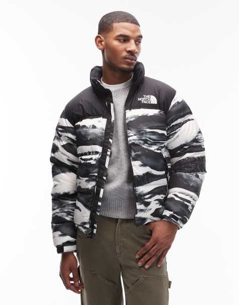 The North Face - Retro Nuptse - Dynejakke med sort/hvidt print - view 1